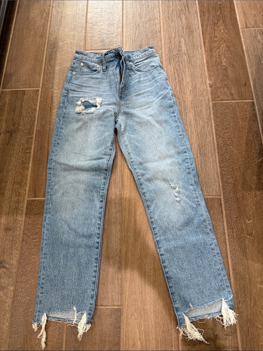 Madewell Light Blue Distressed Boyfriend Jeans